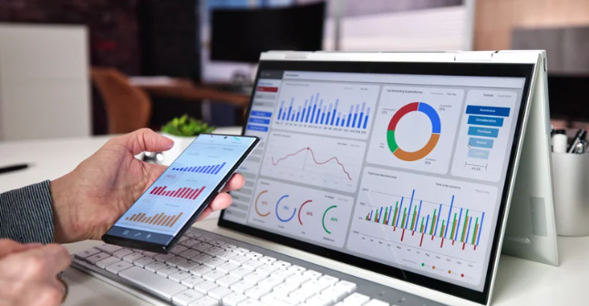 person looking at analytics dashboard